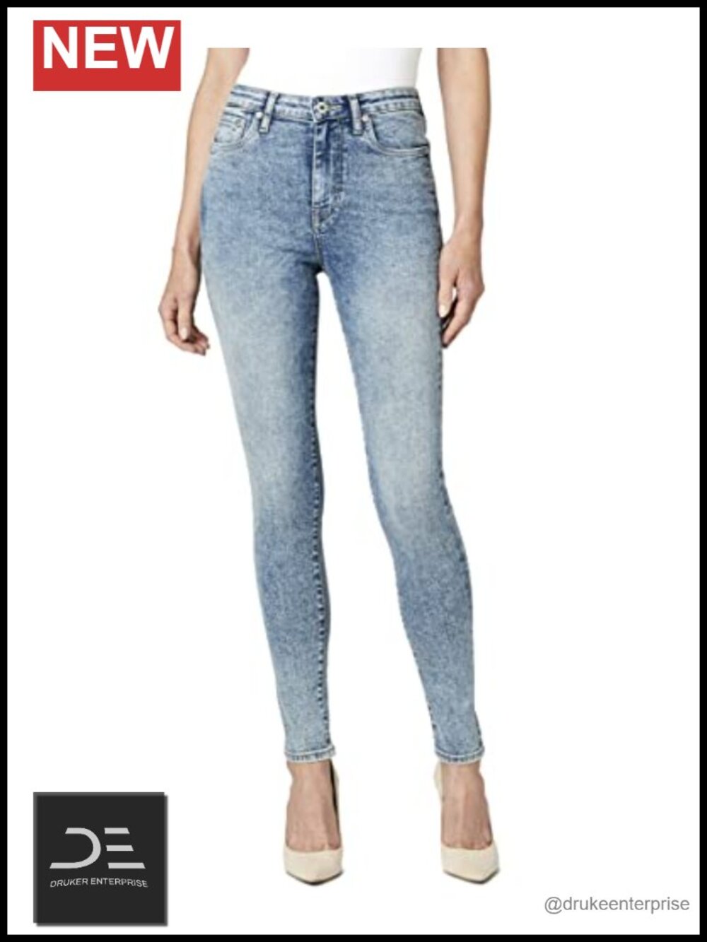 Designer Super Stretch Skinny Jeans Mid Rise 28 Waist